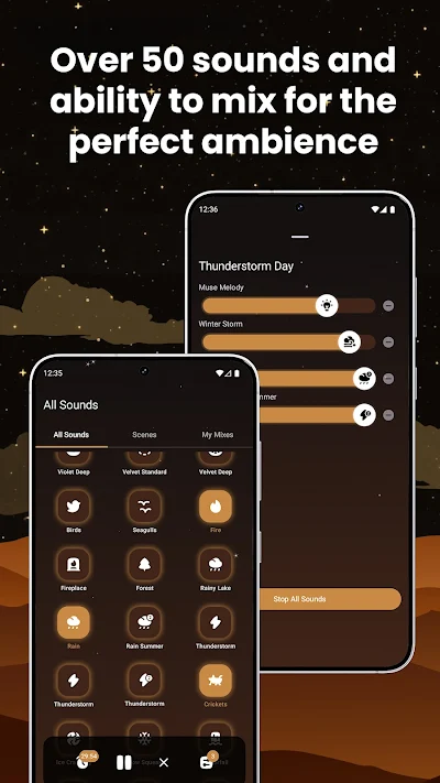 Brown Noise app - Over 50 sounds with mixing capability for perfect ambience